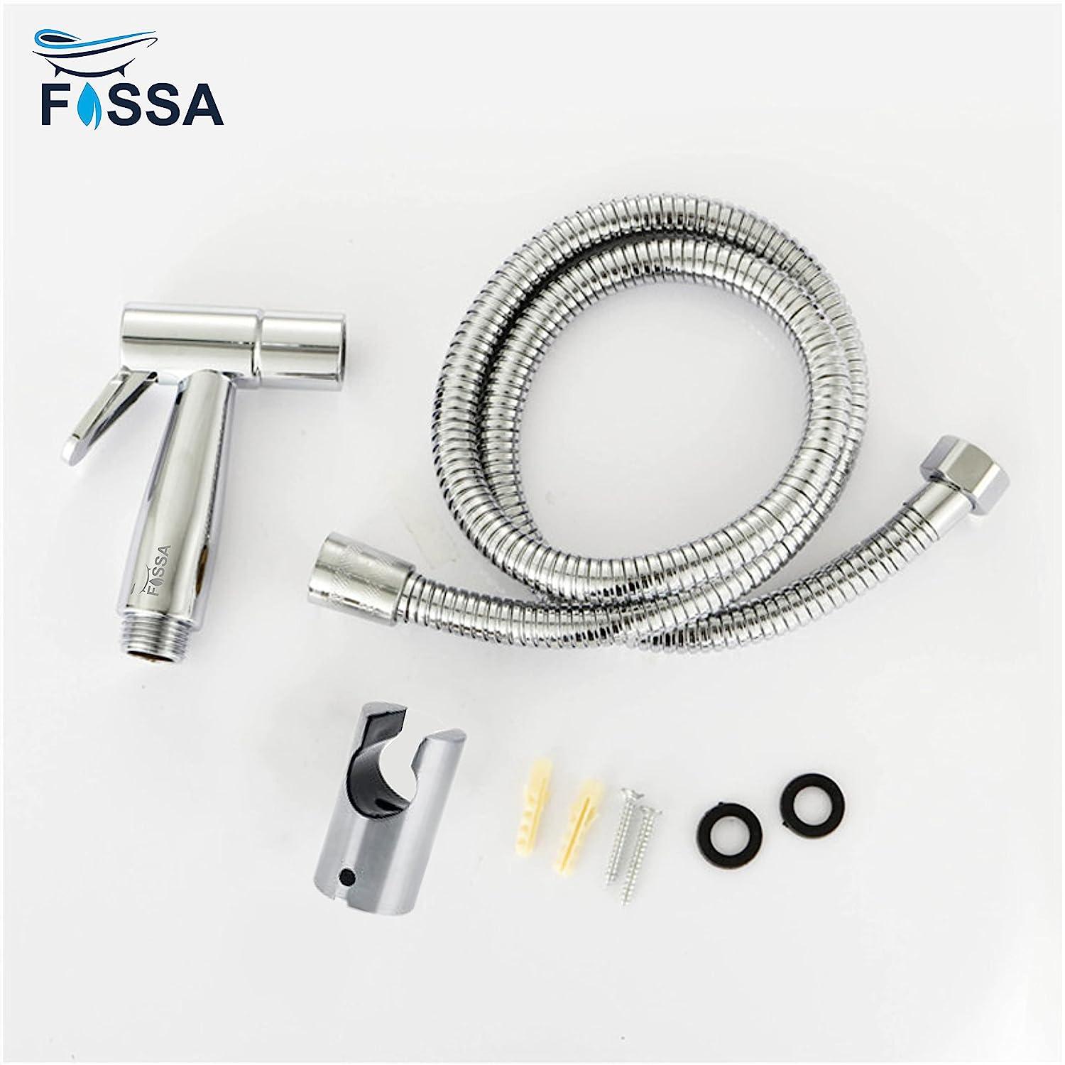 Firo Silver ABS Health Faucet with 1 Meter 304-Grade SS Hose Pipe & Hook