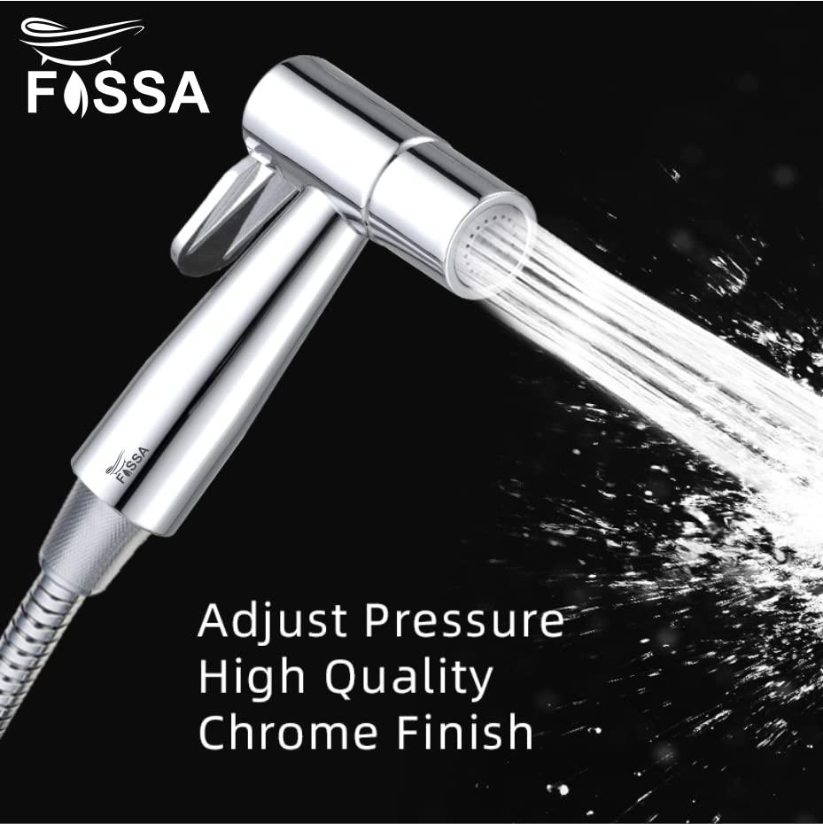 Firo Silver ABS Health Faucet with 1 Meter 304-Grade SS Hose Pipe & Hook